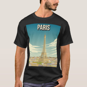 Vintage Paris Reiseplakat Eiffelturm T-Shirt