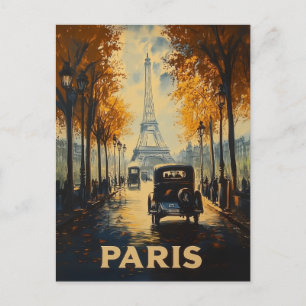 Vintage Paris-Reiseplakat von 1930 Eiffelturm Postkarte