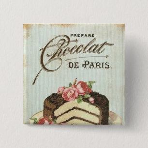 Vintage Paris Schokoladenkuchen Button