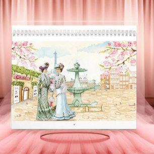 Vintage Paris viktorianische Mode Retro-Pariser Kalender