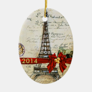 VINTAGE PARIS-WEIHNACHTENverzierung Keramikornament