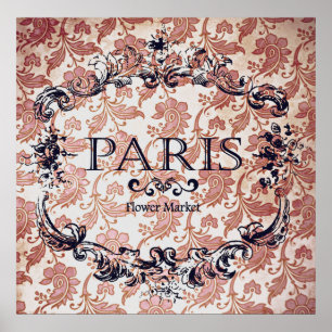 Vintage Pariser Blume Poster
