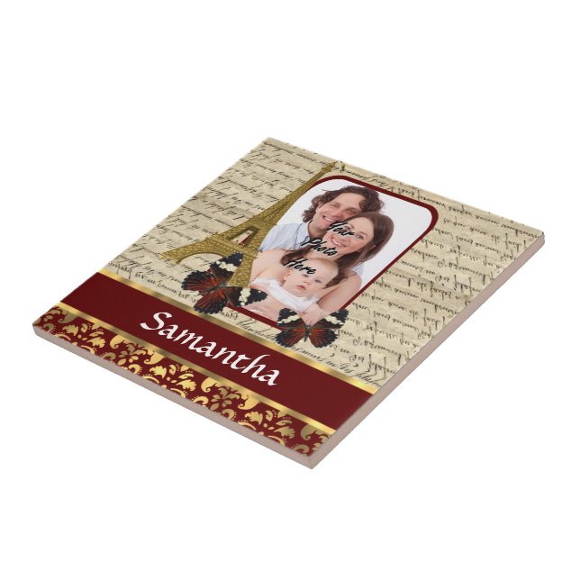 Vintage Pariser Collage Fliese (Seite)