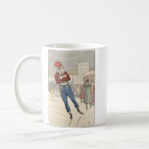 Vintage Pariser Eislaufmode 1898 Kaffeetasse