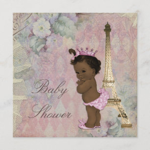 Vintage Pariser Ethnic Princess Floral Baby Dusche Einladung