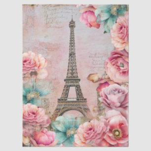 Vintage Pariser Inspirierte Florale Eiffelturm Seidenpapier