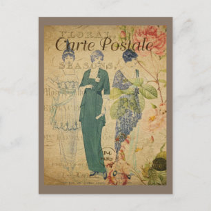Vintage Pariser Ladys Postkarte