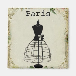 Vintage Pariser Modepuppe Magnet