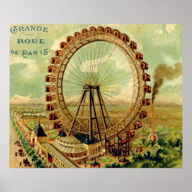 Vintage Pariser Postkarte Poster (Vorne)