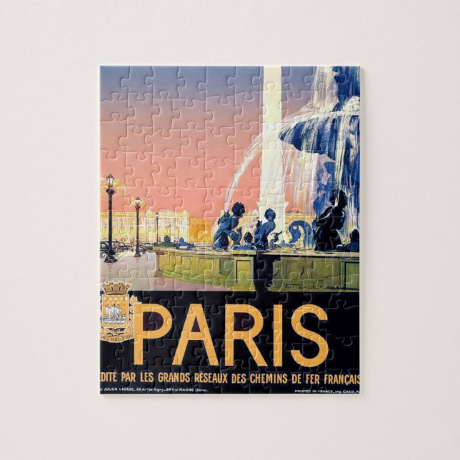 Vintage Pariser Reiseanzeige Puzzle (Vertikal)