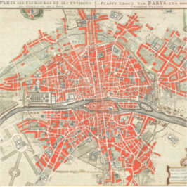 Vintage Pariser Reisekarte. Altstadt. Retro France Aufkleber