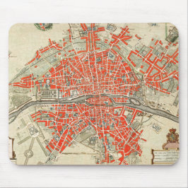 Vintage Pariser Reisekarte. Altstadt. Retro France Mousepad