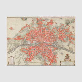 Vintage Pariser Reisekarte. Altstadt. Retro France Seidenpapier