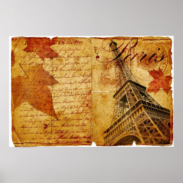 Vintage Pariser Schrift Poster (Vorne)