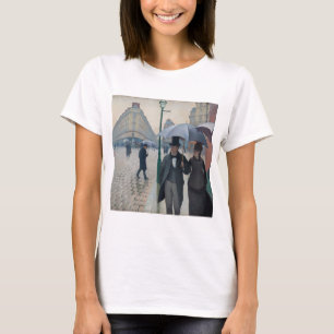 Vintage Pariser Straße am Regentag T-Shirt
