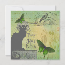 Vintage Pariser Tour zum Chat Noir Collage Flat Ca