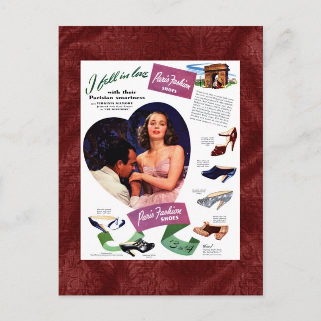 Vintage Pariser Werbung Postkarte (Vorderseite)