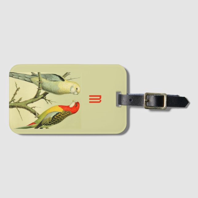 Vintage Parkettböden - mit Monogramm Gepäckanhänger (Vorderseite (Horizontal))