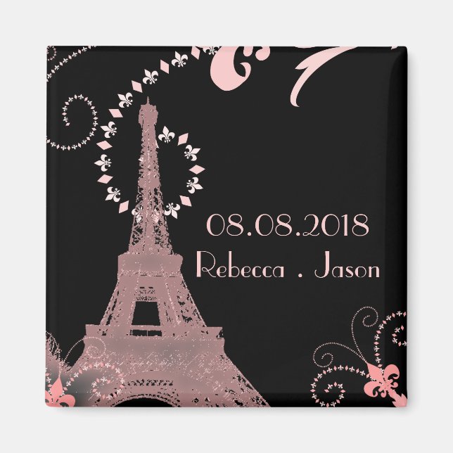 Vintage Parks im Eiffelturm Save the Date Magnet (Vorne)