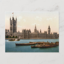 Vintage Parlamentsgebäude in London Postkarte