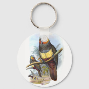 Vintage Parrot Bird PE_GC Basic Button Keychain Schlüsselanhänger