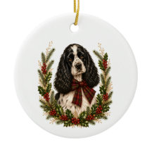 Vintage-Parti-Cocker-Spaniel-Weihnachtsbaumanhänge