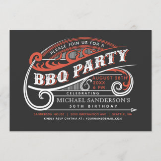 Vintage Party Einladungen der Retro-GRILLEN