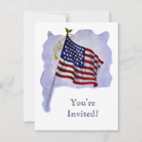 Vintage Party Einladungen für US-Flaggen