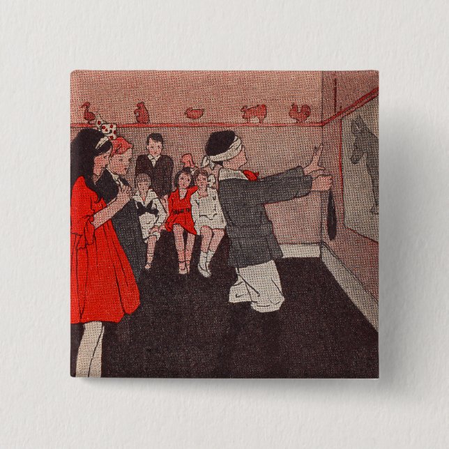 Vintage Party Games - Button des Schwanzes auf dem (Vorderseite)