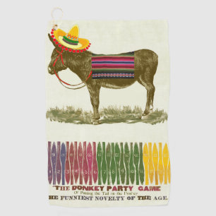 Vintage-Partyspiel: Pin the Tail on the Donkey Golfhandtuch