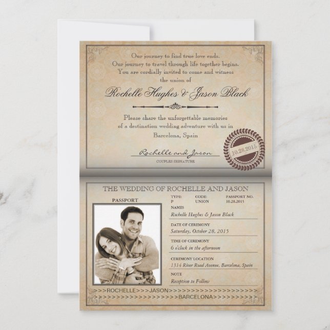 Vintage Pass-Einladung Einladung (Vorderseite)