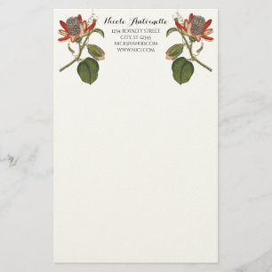 Vintage Passion-Blume Briefpapier