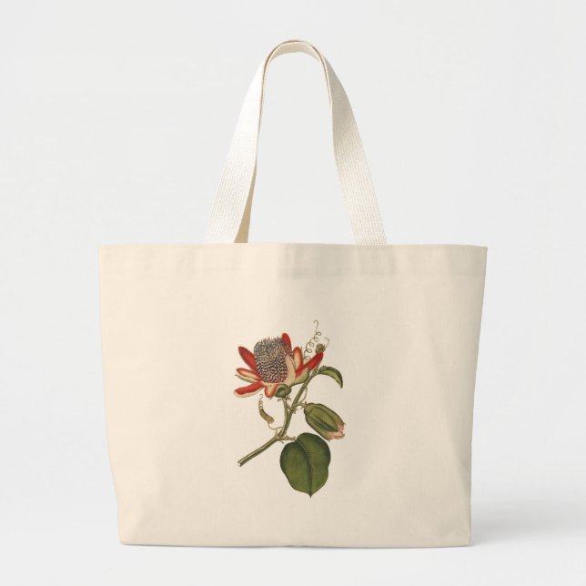 Vintage Passion-Blume Jumbo Stoffbeutel (Vorne)