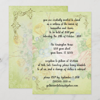 Vintage Pastel-Rose Viktorianisch Hochzeit Einladung