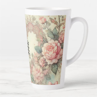 Vintage Pastel Watercolor Boho Floral Hearts Milchtasse