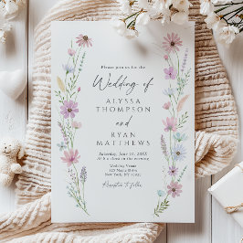 Vintage Pastel Wildflower Floral Wedding Einladung