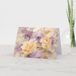 Vintage Pastelgarten-Blume, Creme-Rose Karte