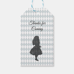 Vintage Pastell-Alice-im-Wunderland-Silhouette Geschenkanhänger