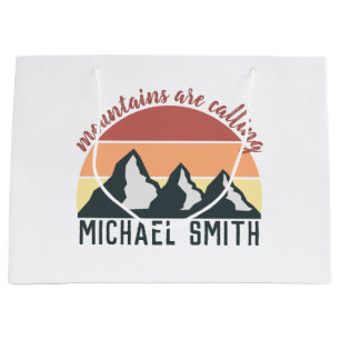Vintage Pastell Berge rufen Monogramm Himmel Große Geschenktüte
