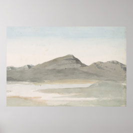 Vintage-Pastell-Berglandschaftskunst Poster
