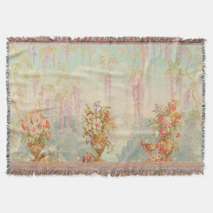 Vintage Pastell Blau Grün Rosa Elegante Blumenmust Decke