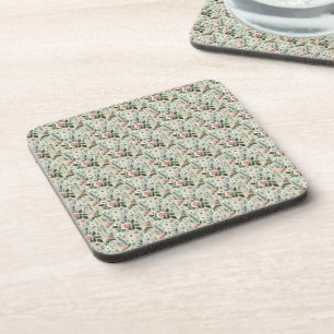 Vintage Pastell-Blumen Botanisches Muster Getränkeuntersetzer