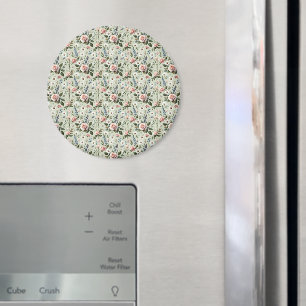 Vintage Pastell-Blumen Botanisches Muster Magnet