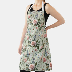 Vintage Pastell-Blumen Botanisches Muster Schürze