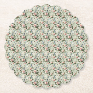 Vintage Pastell-Blumen Botanisches Muster Untersetzer