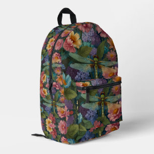 Vintage Pastell Blumen Garten Boho Chic Libelle Bedruckter Rucksack
