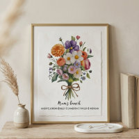 Vintage Pastell-Blumensträuße Mamas Bund Familien-