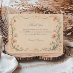 Vintage Pastell Botanisch Dankeskarte
