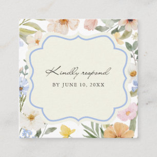 Vintage Pastell Hochzeit QR Code RSVP Begleitkarte