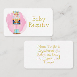 Vintage-Pastell-Nussknacker-Baby-Registry Visitenkarte